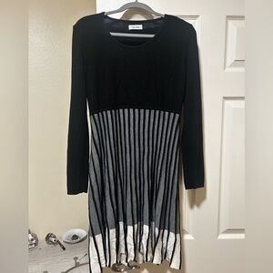 Calvin Klein Black Textured Knit Dress